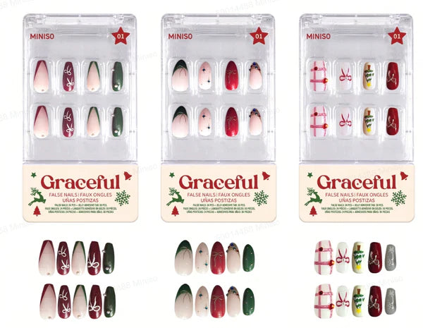 Christmas Series False Nails With Jelly Adhesive Tabs (04)