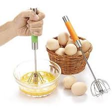 SP Dealz Hand Mixer Electric 1Pc Multifunctional Rotary Manual Egg Beater Mixer Mini Kitchen Egg Whisk Bake Tool Egg Agitator Metal Eco-Friendly Egg Mixer (Size : 18 * 2.5cm)