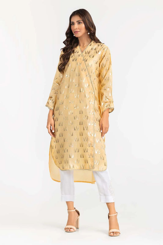 Foil Print Slub Shirt GLW-22-63